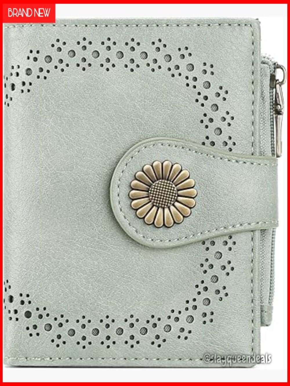 Compact Bifold RFID Blocking Leather Wallet with Zipper Coin Pocket